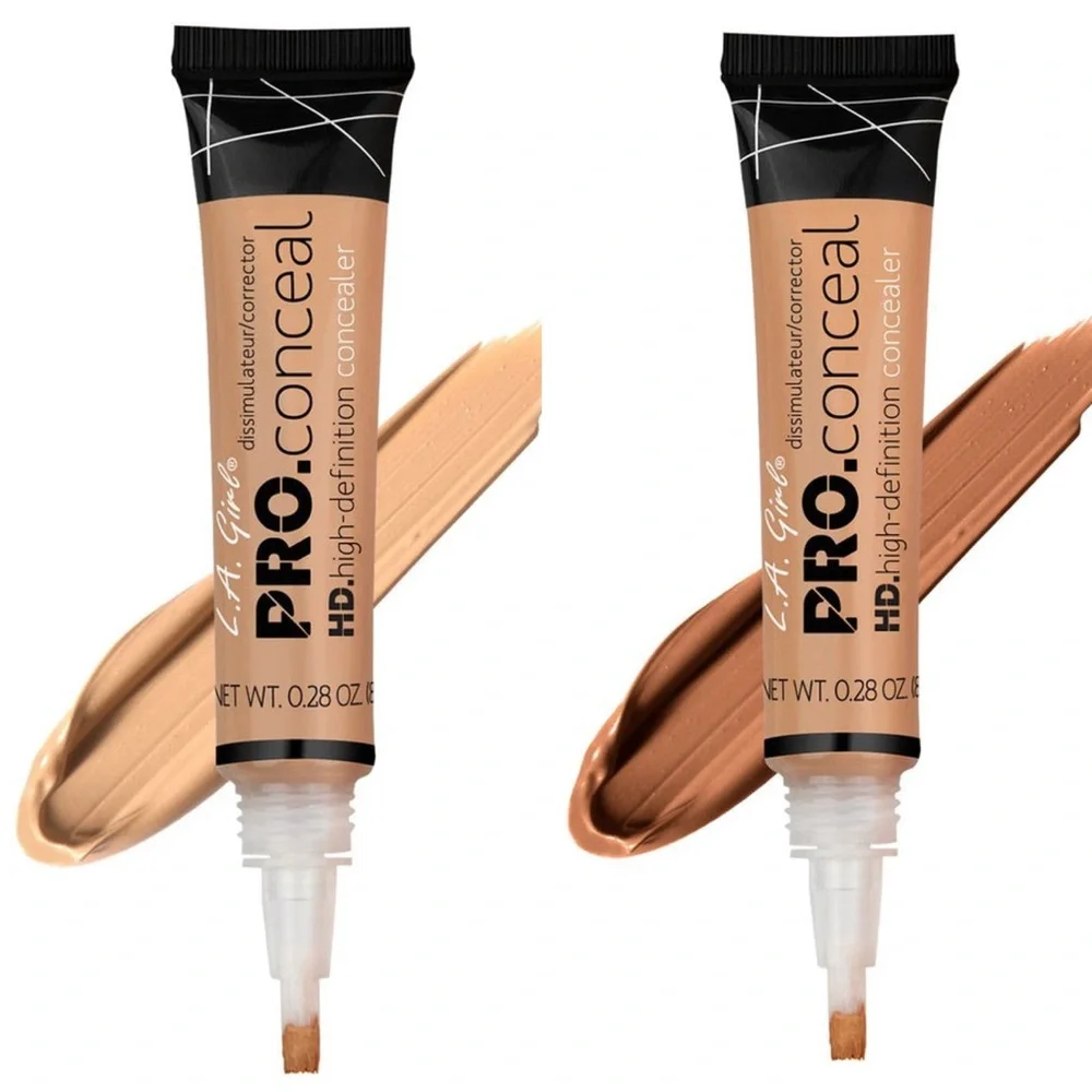 LA Girl Pro Conceal Duo Make Up Concealer Pure Beige & Warm Honey Lot 2 Pc Set